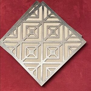 Geometric Silver and Cream Wall Decor Panel